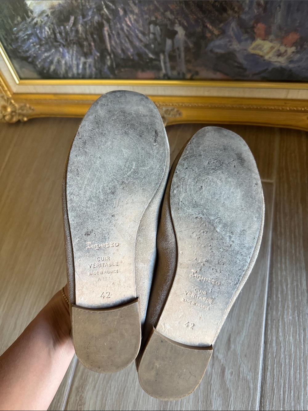 Repetto Cendrillon suede ballet flats beige taupe - Picture 9 of 10